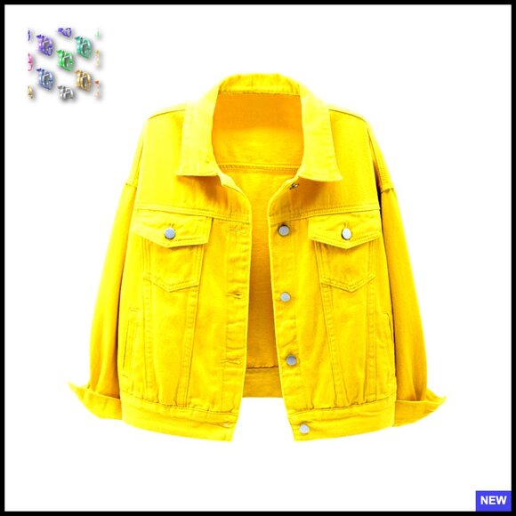 Vintage Denim Jacket Cropped Boyfriend Style Casual Chic Classic Y2K